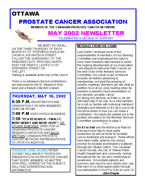May 2002 Newsletter