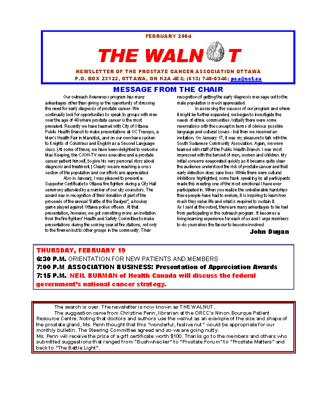 February 2004 Newsletter