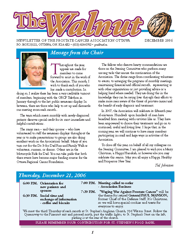 December 2006 Newsletter